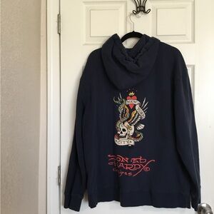 Ed Hardy Zip Hoodie size 2XL